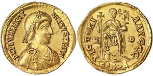 Empire Valentinian III (425-455 AD) Solidus ... 
