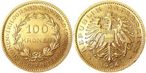 Austria First Republic (1918-1938)  100 Zoll ... 