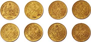 Austria LOTS  Lot 8 coins: 8 Florin, various ... 