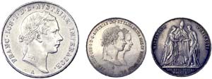 Austria LOTS  Lot 3 coins. Thaler 1855 A, ... 