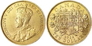 Canada George V (1910-1936) 10 Dollars 1914 ... 