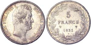 France Louis Philippe I (1830-1848) 5 Francs ... 