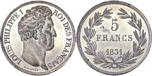 France Louis Philippe I (1830-1848) 5 Francs ... 