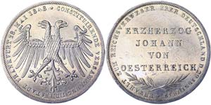 Germany Frankfurt  2 Gulden 1848 Ø 36 mm ... 