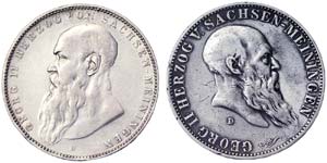 Germany LOTS  Lot 2 coins. Saxony-Meiningen ... 