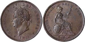 Great Britain George IV (1820-1830) 1 Penny ... 