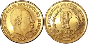 Ivory Coast Republic  100 Francs 1966 ... 