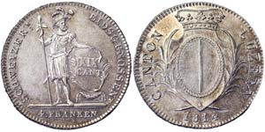 Switzerland Lucerne  4 Francs 1814 Ø 40 mm ... 