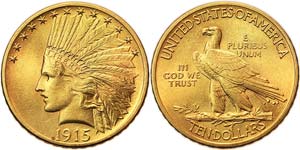 United States  10 Dollars (Indian head) 1915 ... 