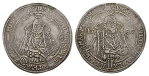Saxony 1585 Taler silver 28g Dav. ... 