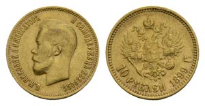 Russland Russia  1899 10 Rubel ... 