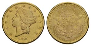USA 20 Dollars 1888 S, Eagle with ... 
