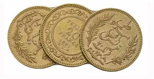 Tunesia Tunesien 1892+2x 1897 Gold ... 