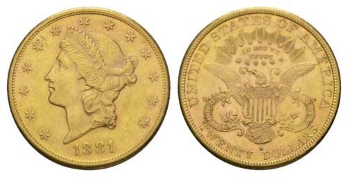 USA 1881 - USA 1881 20 Dollar Gold ... 