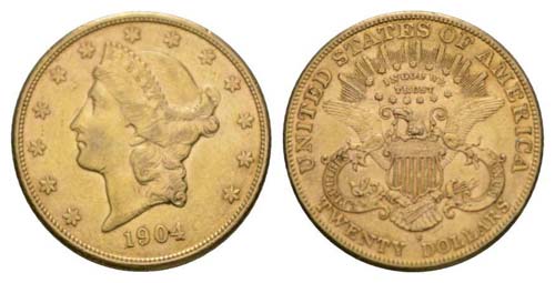 USA 1904 - USA 1904 20 Dollar Gold ... 