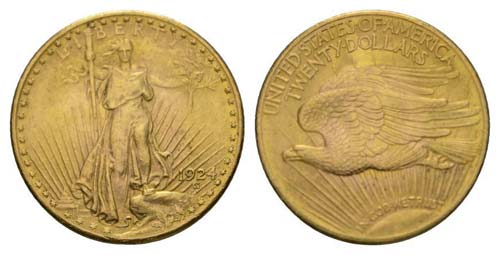 USA 1924 - USA 1924 20 Dollar Gold ... 