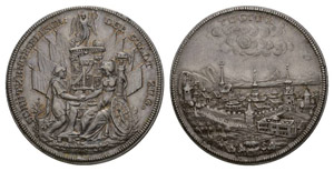 Zug 1827 Shooting medal silver 26.3g Richter ... 