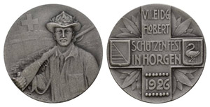 Horgen 1926 Confederal Shooting medal silver ... 