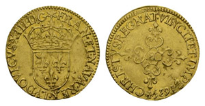 France 1635 Ecu dor in Gold Luis XIII 3.4g ... 