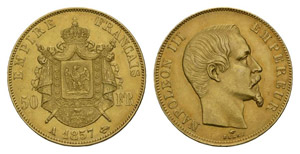 France 1857A 50 Francs Gold 16.12g KM 785.1 ... 
