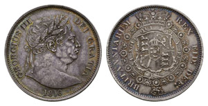 Great Britain 1816 1/2 crown silver 14.13g ... 