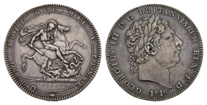 Great Britain 1819 Crown Silver 28.2g rare  ... 
