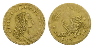 Sicily 1752 oncia Gold 4.3g weak minted KM ... 
