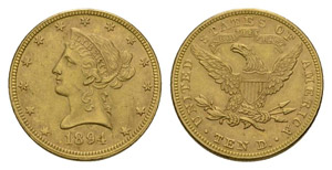 USA 1894 10 Dollar Gold 16.8g condition: ... 