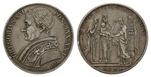 Vatican 1831 Scudo 26.4g silver KM 1315.1 ... 