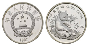 China 1997 Volksrepublik - 3 Yuan 1997 - WWF ... 