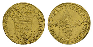 Frankreich 1635 Ecu d or Gold 3.34g Luis ... 