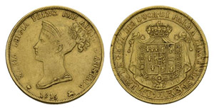 Parma 1815 40 Lire Gold 12.9g FR.933 Selten ... 