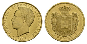 Portugal 1879 10000 Reis 1879 Luis I ... 
