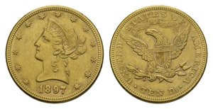 USA 1897 
10 Dollars 1897, Philadelphia. Fr. ... 