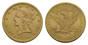 USA 1900 10 Dollars 1900. Liberty head. Fr. ... 