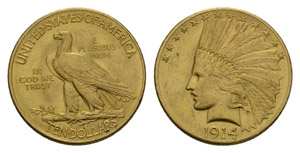 USA 1914 USA - Regular Coinage - 10 Dollars ... 