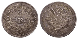 Wallis 1780 Medaille auf das Büntniss mit ... 