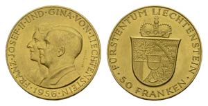 Franz Josef II. 1938-1989.
50 Franken 1952 ... 