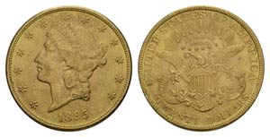 USA 20 Dollar 1895 Gold 33.4g Coronet Head ... 