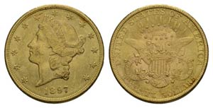 USA 20 Dollar 1897 Gold 33.4g Coronet Head ... 