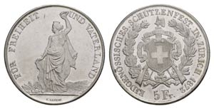 Schweiz Switzerland 5 Franken 1872. ... 