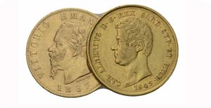 Italy Italien 20 Lire Gold 1849+1867 Gold ... 
