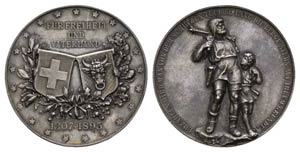 Schweiz Switzerland  1895 Medaille Silber ... 