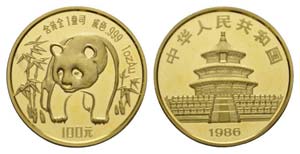 China 1986 - China 1986 100 Yuan Gold 31,1g ... 