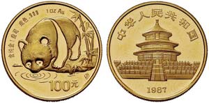 China 1987 - China 1987 100 Yuan Gold 31,1g ... 