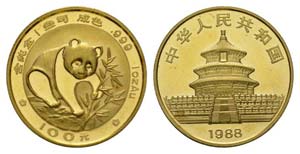 China 1988 - China 1988 100 Yuan Gold 31,1g ... 
