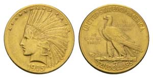 USA 1915 - USA 1915 10 Dollar Gold 16.7g ... 