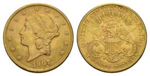USA 1907 - USA 1907 20 Dollar Gold 33.4g ... 