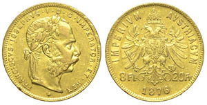 Austria 20 Franchi 1876 - Austria ... 