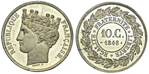Francia 10 Centesimi 1848 PROGETTO ... 